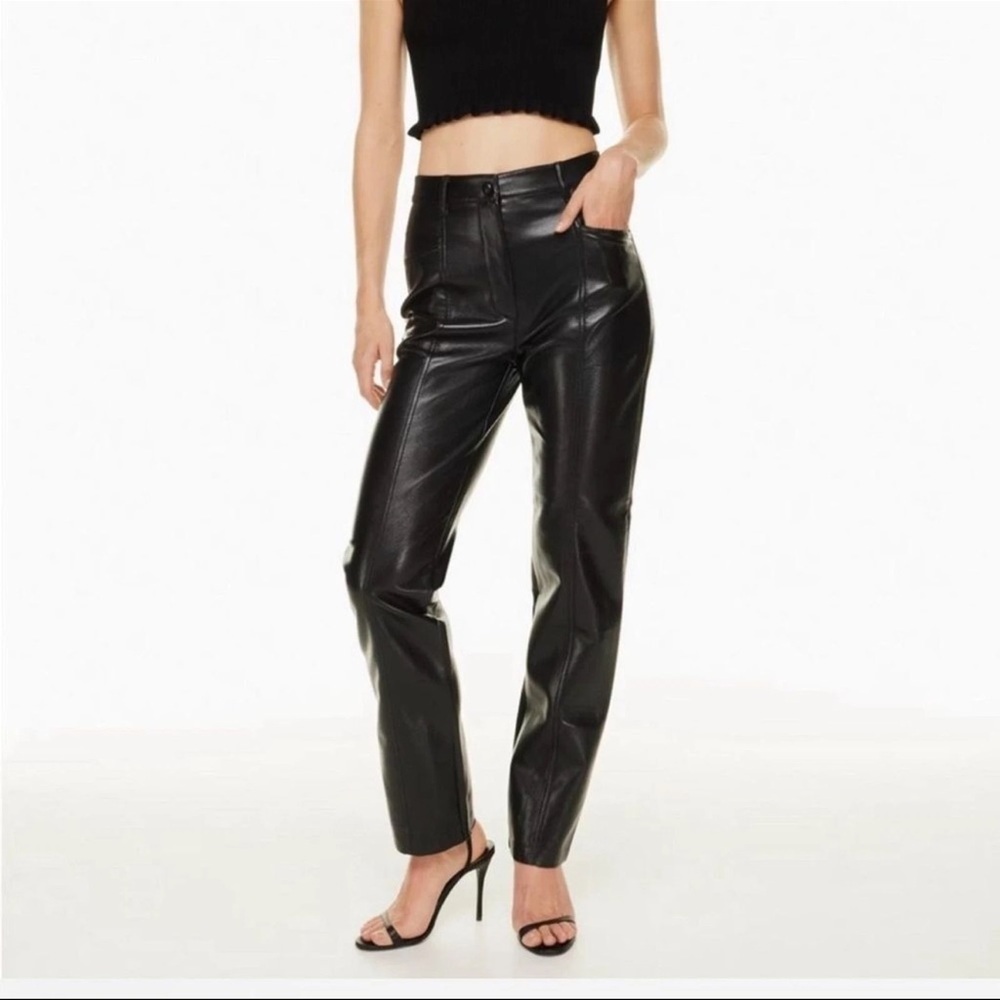 Aritzia Wilfred High-Waisted Vegan Leather Pants Size 6